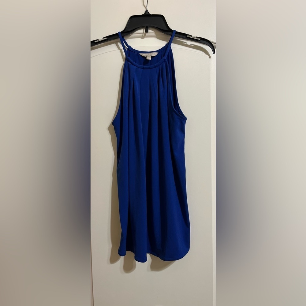 Banana Republic Women’s Royal Blue Sleeveless Pleated Halter Top Size Small